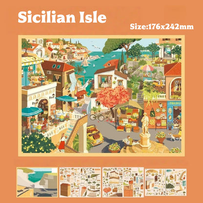 World Travel Series-DIY 3D Miniature Scene Sticker