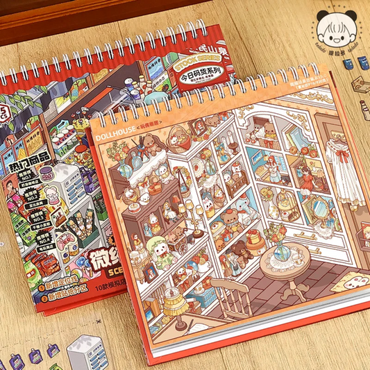 Shelf Display-DIY 3D Sticker Scene Book(10 scenes in 1 book)