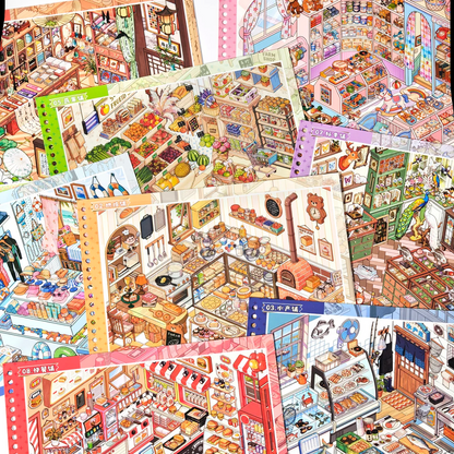 Stock Collection Book-DIY 3D Miniature Sticker Scene  Book