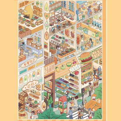 Street View Cubicles Sticker Book-DIY 3D Miniature Sticker Scene