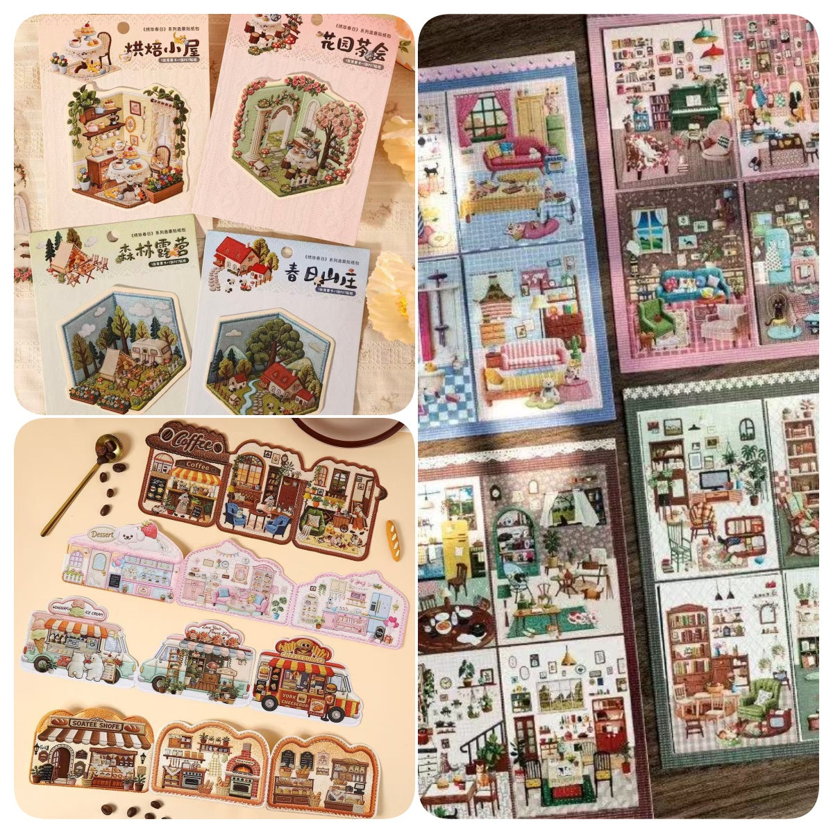 Embroidery Series-DIY 3D Miniature Sticker Scene