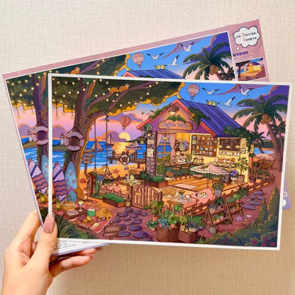 Hours of Serenity-DIY 3D Miniature Sticker Scene
