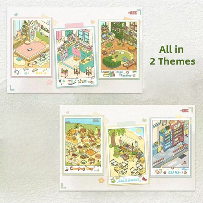 Stay at Home|Go Hiking-DIY 3D Miniature Scenes Stickers