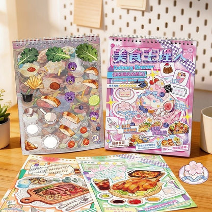 Culinary Director|Cook Delicious Food Sticker Book (10 scene)-DIY 3D Miniature Scene Sticker Book