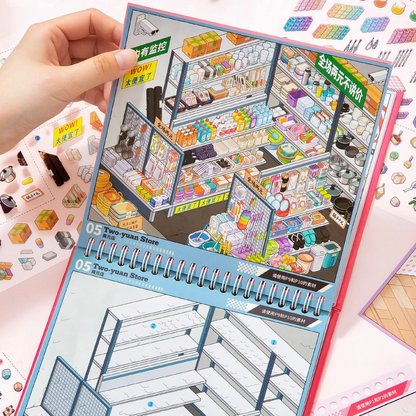 Local Life Sticker Book-DIY 3D Miniature Sticker Scene