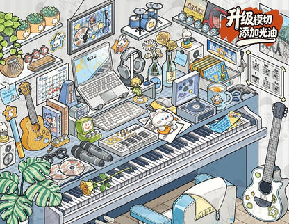 Telado --Desk Organizing|Shelf Display|Restocking-10 Miniature Scenes in 1 --DIY 3D Sticker Scene Book