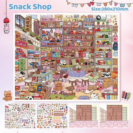 Snack shop|Variety Shop-DIY 3D Miniature Scene Sticker