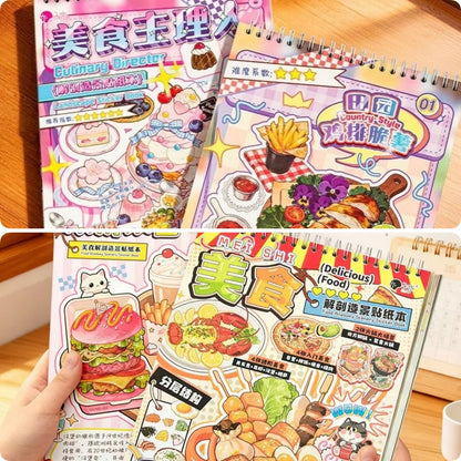 Culinary Director|Cook Delicious Food Sticker Book (10 scene)-DIY 3D Miniature Scene Sticker Book