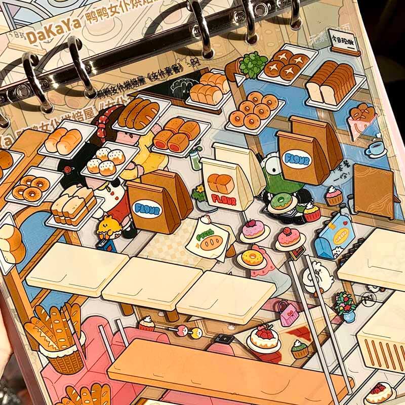 Duck Maid Bakery-DIY 3D Miniature Scene Stickers