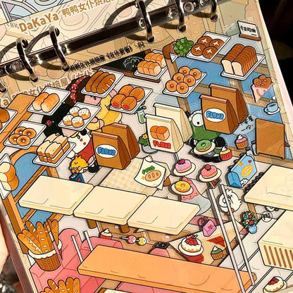 Duck Maid Bakery-DIY 3D Miniature Scene Stickers
