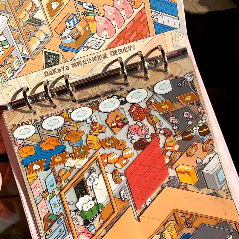 Duck Maid Bakery-DIY 3D Miniature Scene Stickers
