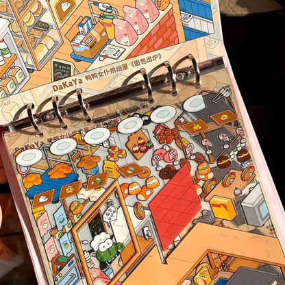 Duck Maid Bakery-DIY 3D Miniature Scene Stickers