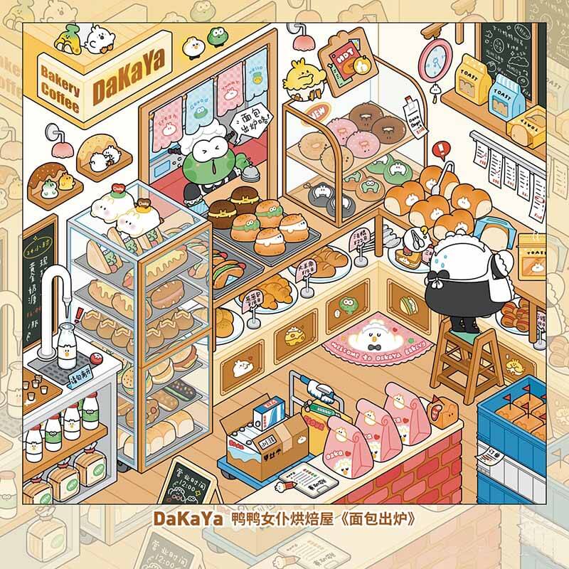 Duck Maid Bakery-DIY 3D Miniature Scene Stickers