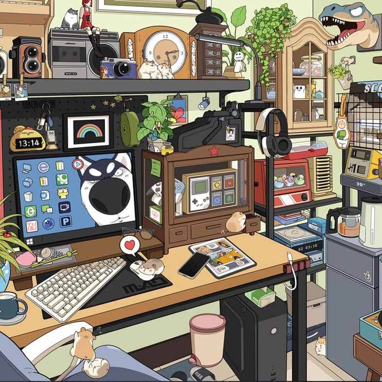 Moonlit Hyakki Store|Cozy Time Nook--DIY 3D Miniature Scene Sticker
