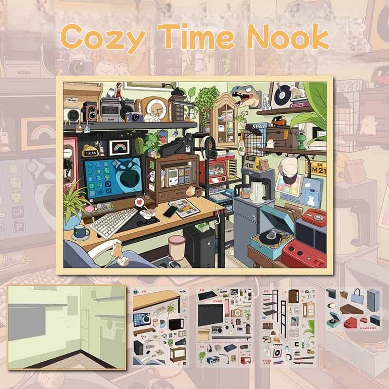 Moonlit Hyakki Store|Cozy Time Nook--DIY 3D Miniature Scene Sticker