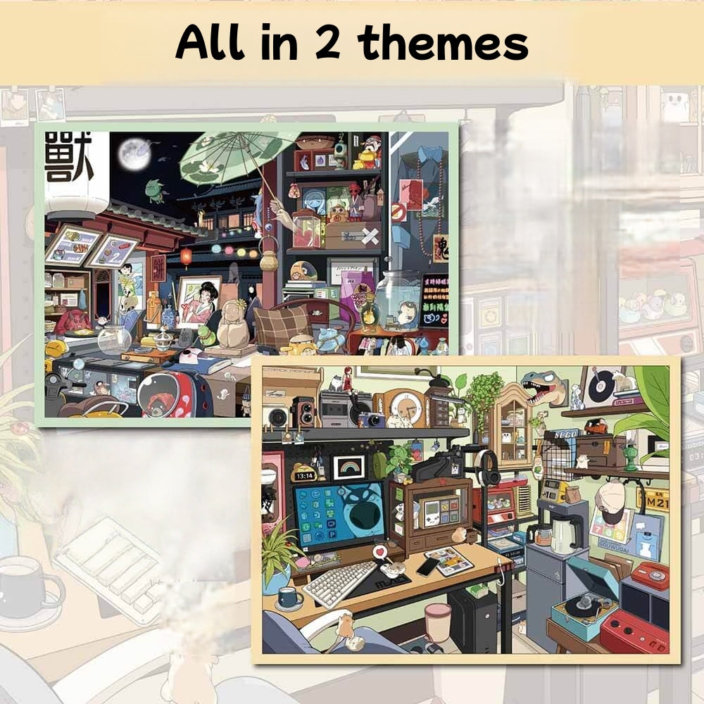 Moonlit Hyakki Store|Cozy Time Nook--DIY 3D Miniature Scene Sticker