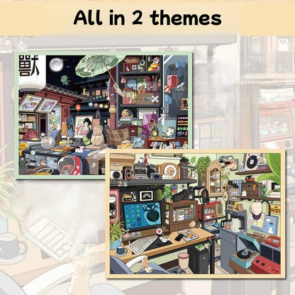 Moonlit Hyakki Store|Cozy Time Nook--DIY 3D Miniature Scene Sticker