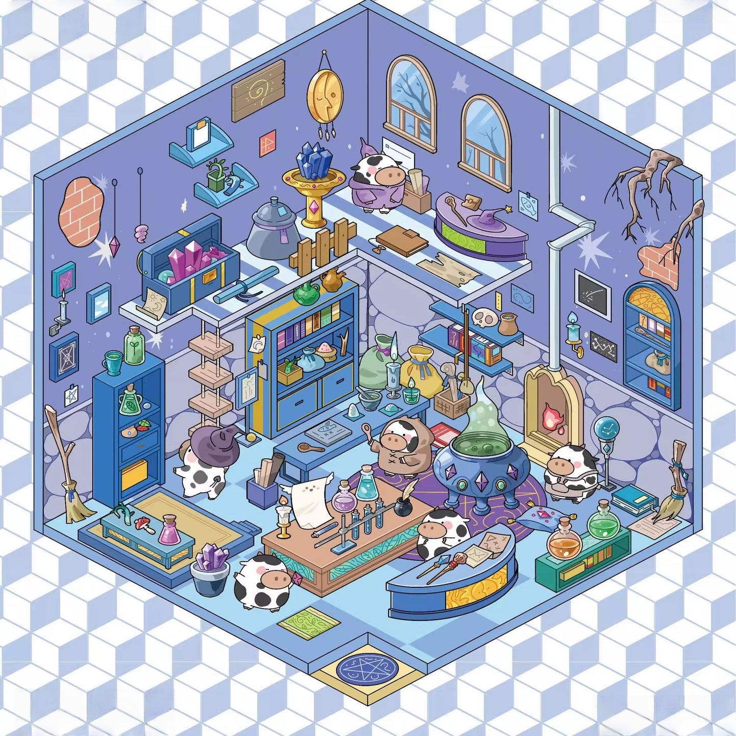 Serie Wonderland - Adhesivo de escena en miniatura 3D para manualidades