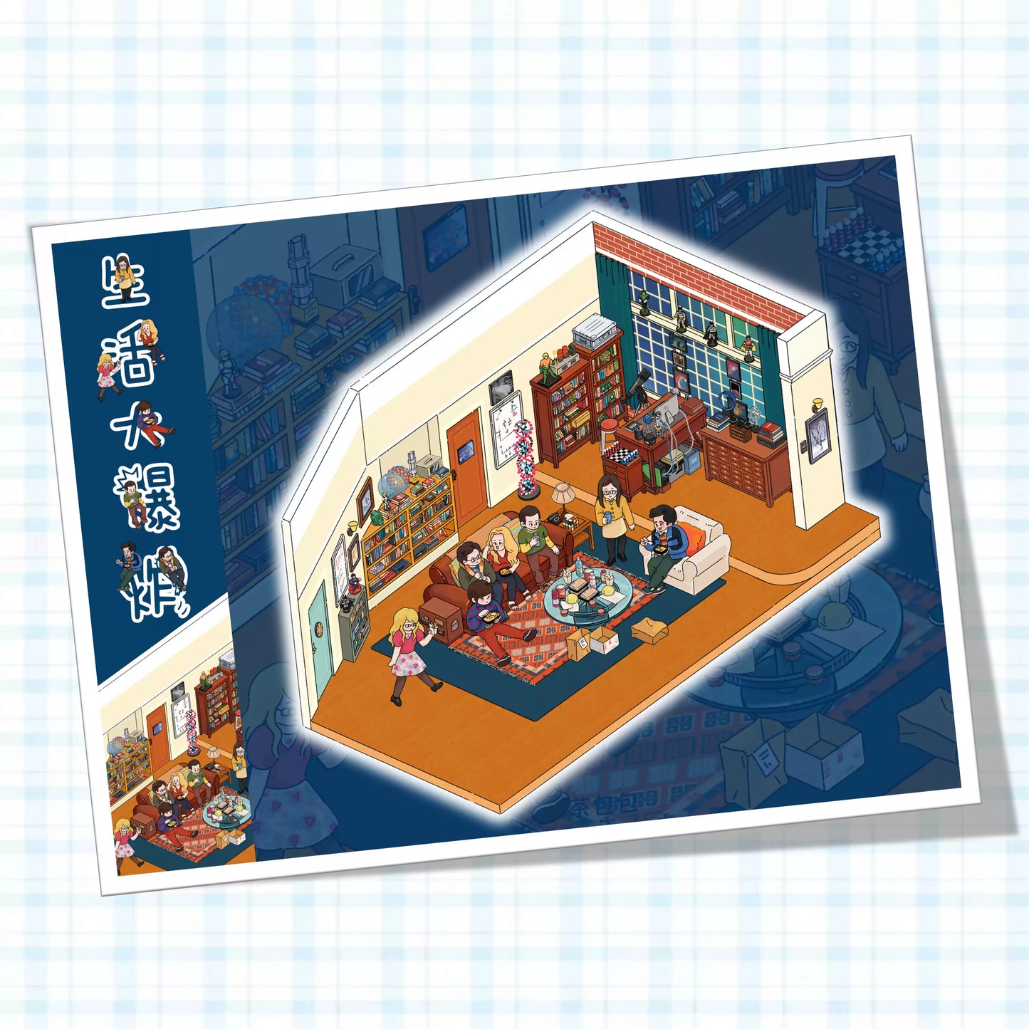 Friends of Apartment|The Big Band Theory-Pegatinas de escena 3D DIY