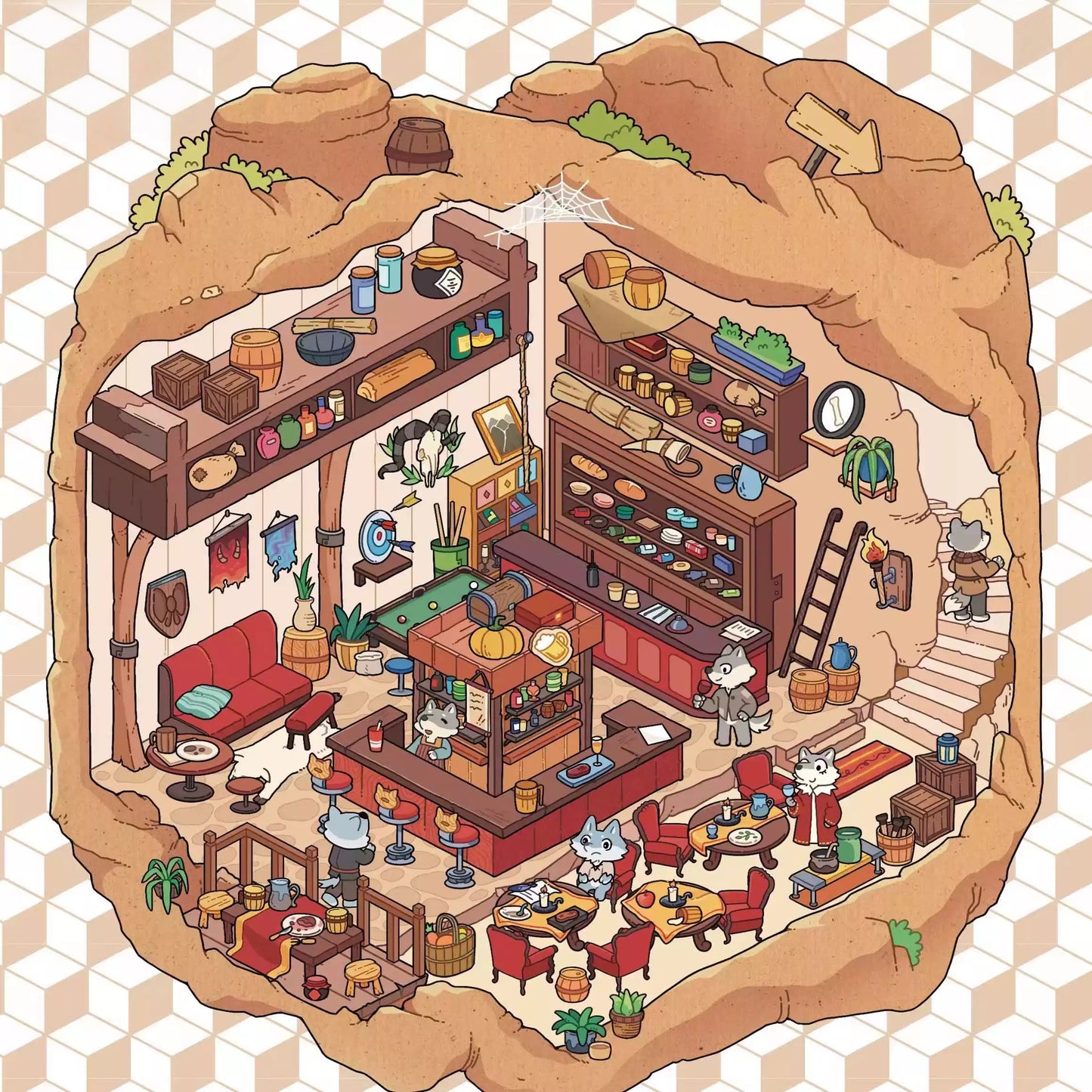 Serie Wonderland - Adhesivo de escena en miniatura 3D para manualidades