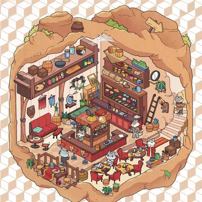Serie Wonderland - Adhesivo de escena en miniatura 3D para manualidades