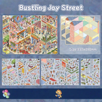 City Life Blocks-DIY 3D Miniature Scene Sticker