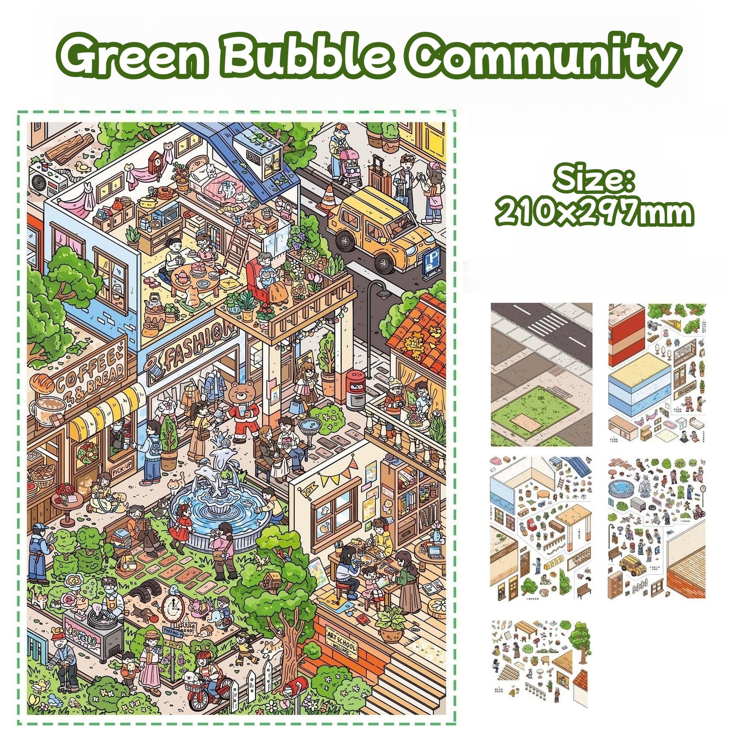 First Snow|Green Bubble Community-DIY 3D Miniature Scene Sticker