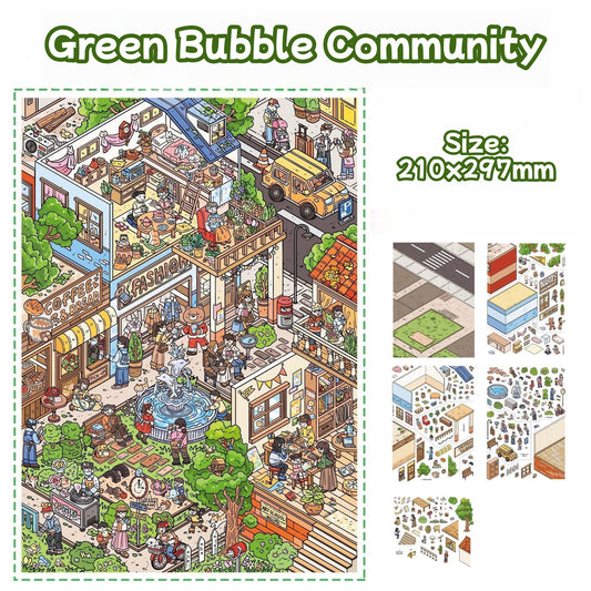 First Snow|Green Bubble Community-DIY 3D Miniature Scene Sticker