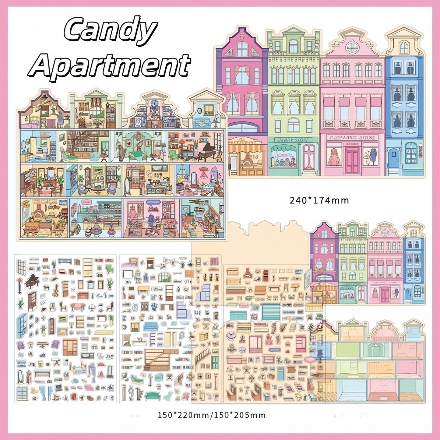 Art Academy|Candy Apartment-DIY 3D Miniature Scene Sticker