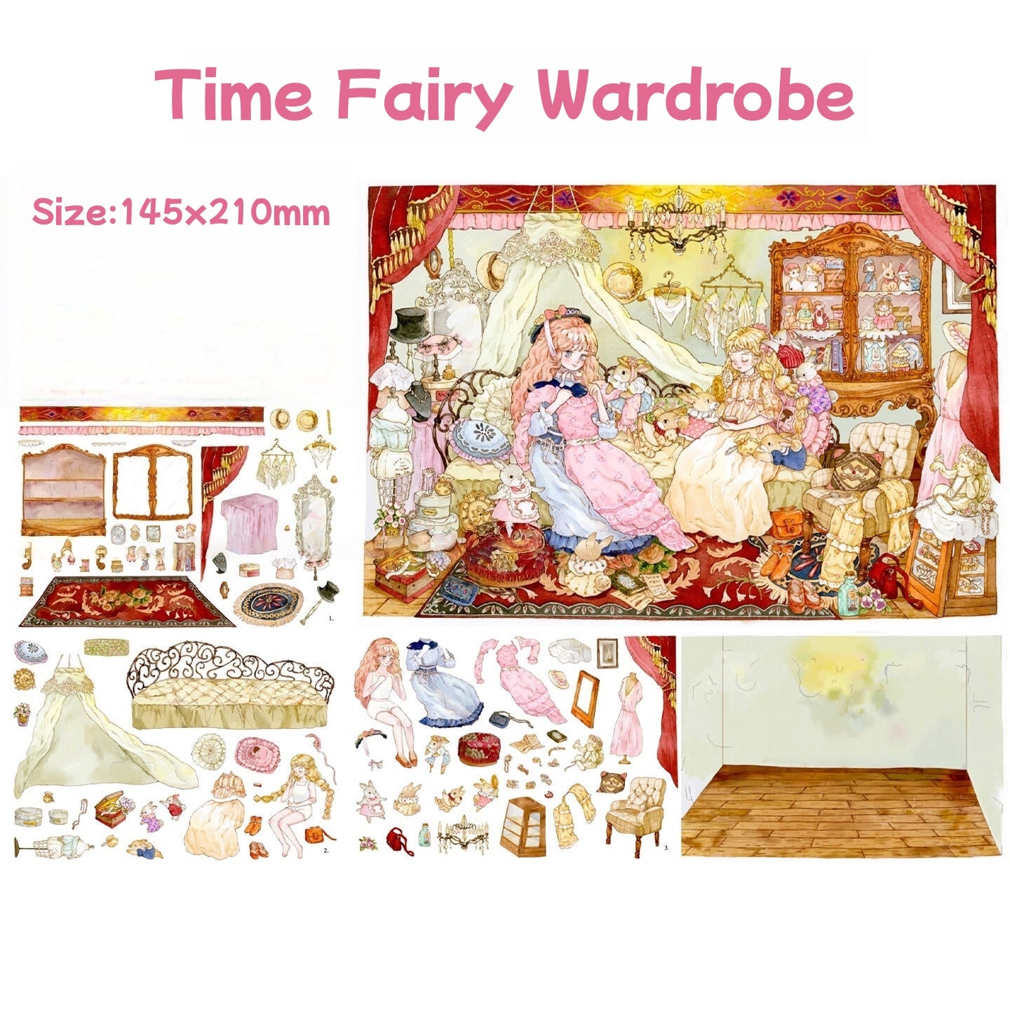 Bunny Land Fairy Tale-DIY 3D Miniature Scene Sticker