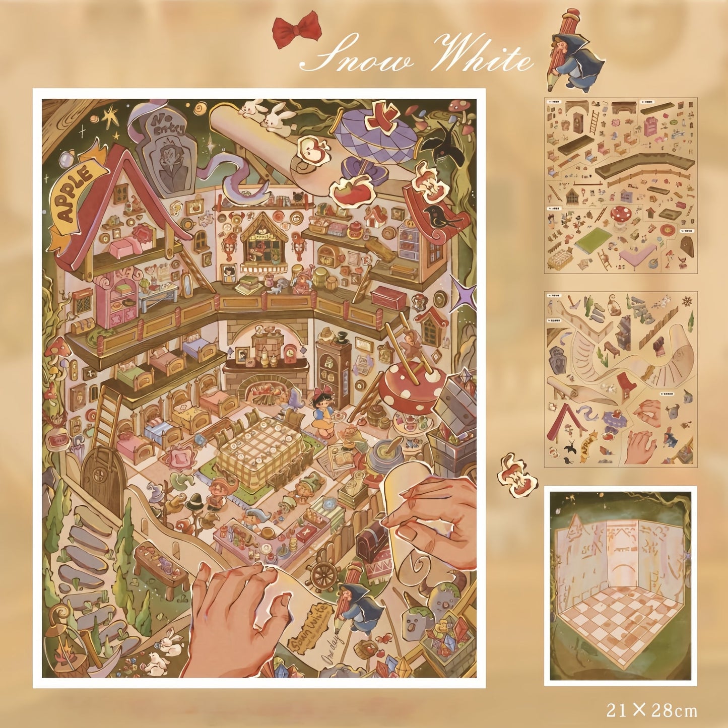 Snow White|Sleeping Beauty-DIY 3D Miniature Scene Sticker