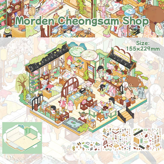 Cute Shop-DIY 3D Scene Sticker-Miniature Scenes