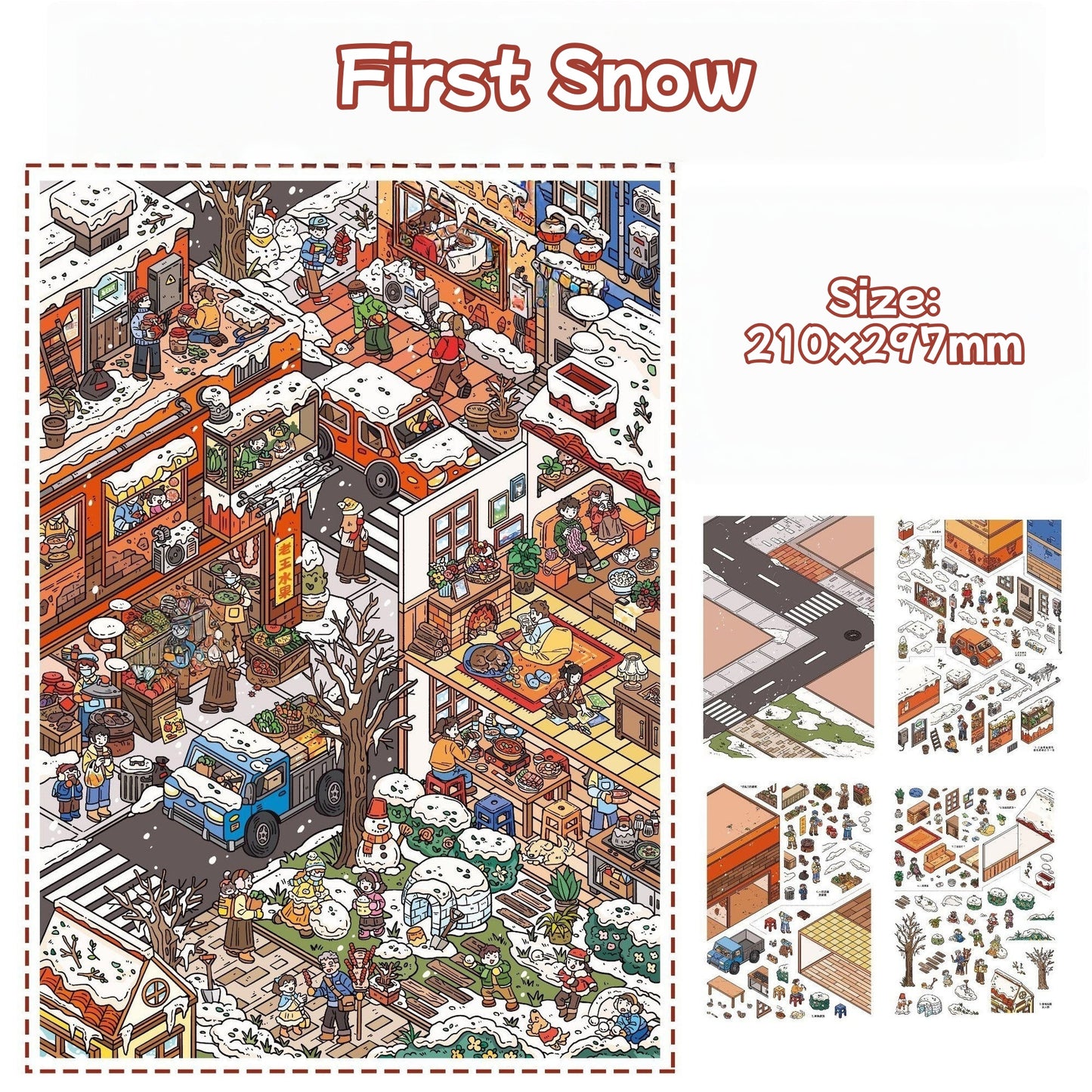 First Snow|Green Bubble Community-DIY 3D Miniature Scene Sticker