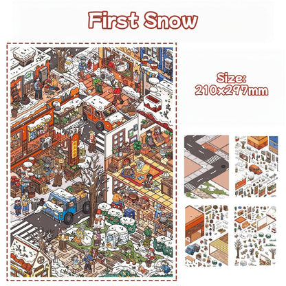 First Snow|Green Bubble Community-DIY 3D Miniature Scene Sticker