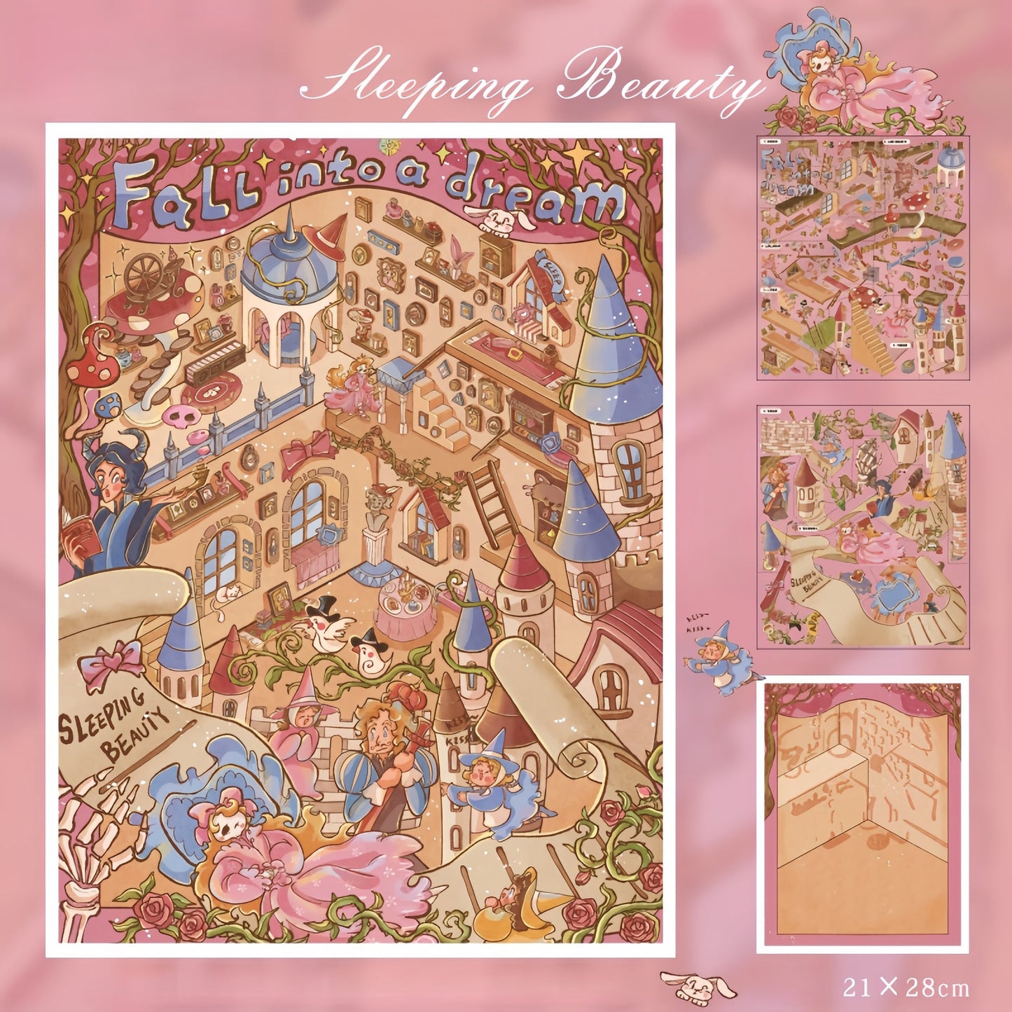 Snow White|Sleeping Beauty-DIY 3D Miniature Scene Sticker