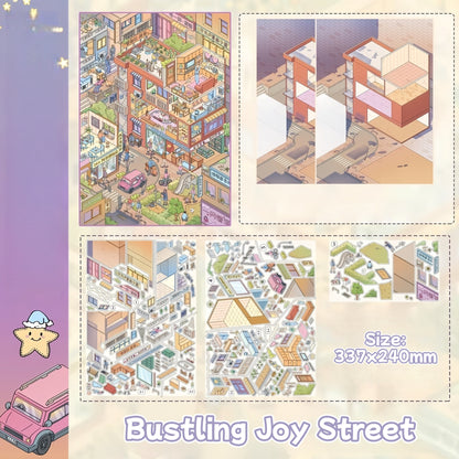 City Life Blocks-DIY 3D Miniature Scene Sticker