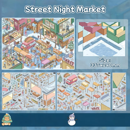 City Life Blocks-DIY 3D Miniature Scene Sticker