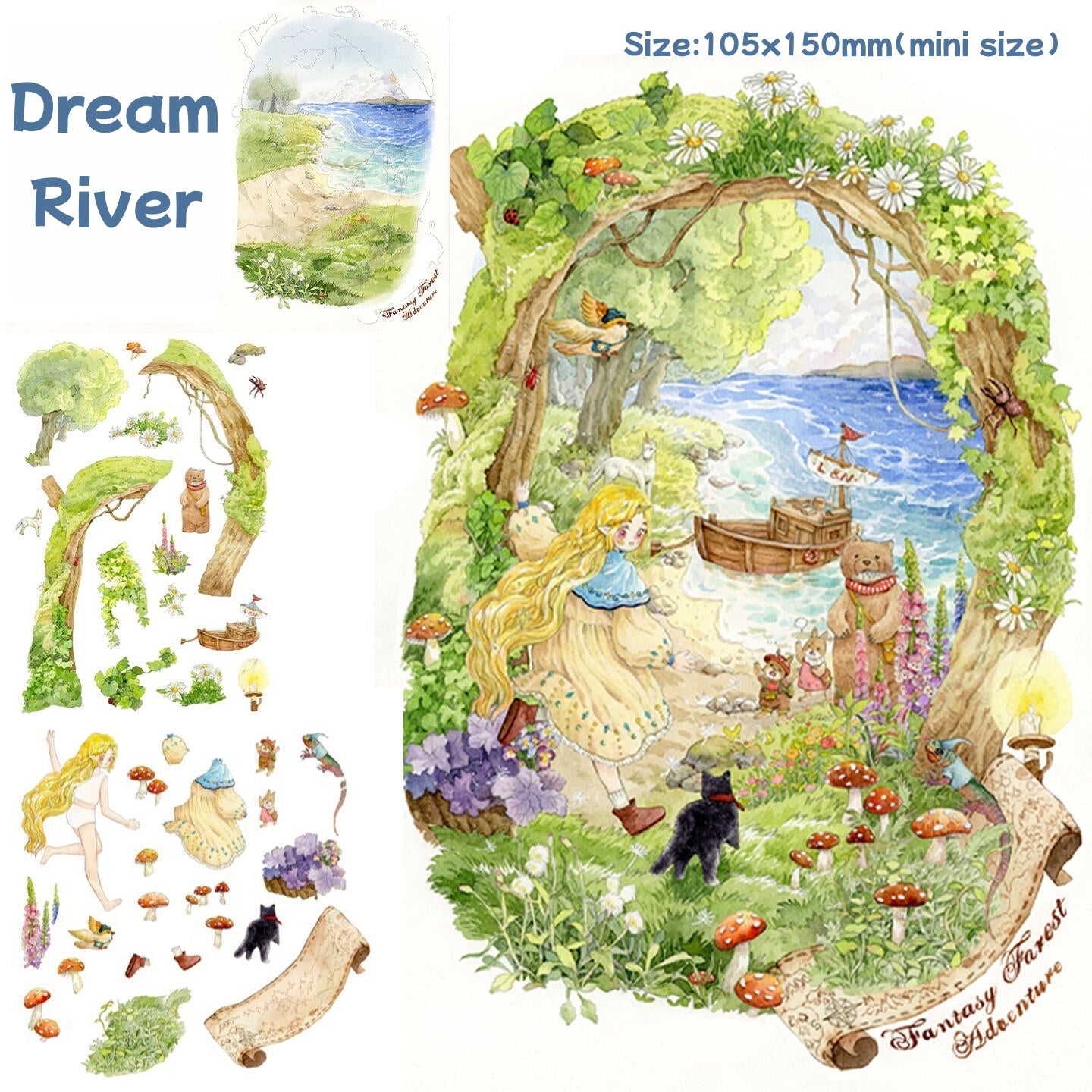 Bunny Land Fairy Tale-DIY 3D Miniature Scene Sticker