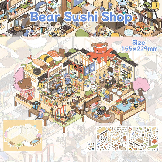 Cute Shop-DIY 3D Scene Sticker-Miniature Scenes