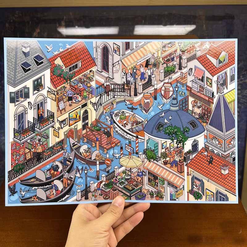 Venice|Seaside Vacation-DIY 3D Miniature Scene Sticker
