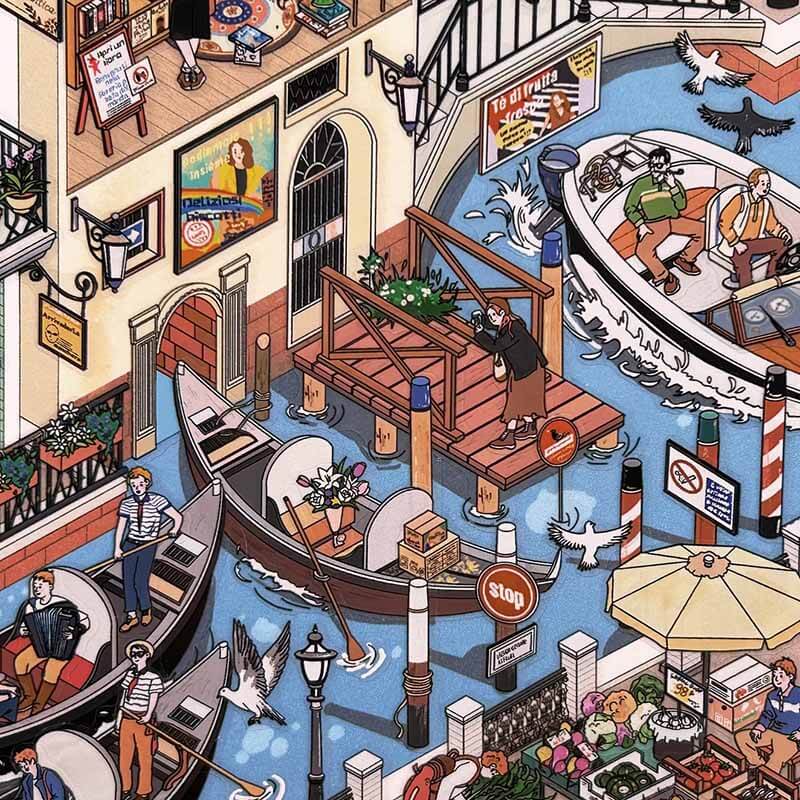 Venice|Seaside Vacation-DIY 3D Miniature Scene Sticker