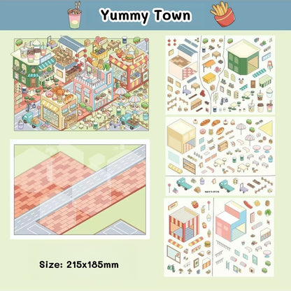 Coffee Book House|Forest Conner|Yummy Town-DIY 3D Scene Stickers  Cute Miniature Scenes