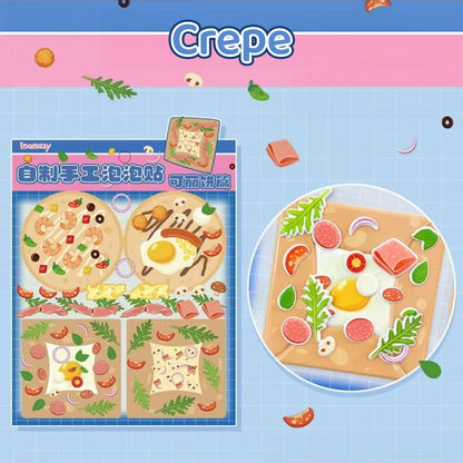 DIY Food Puffy Stickers Set