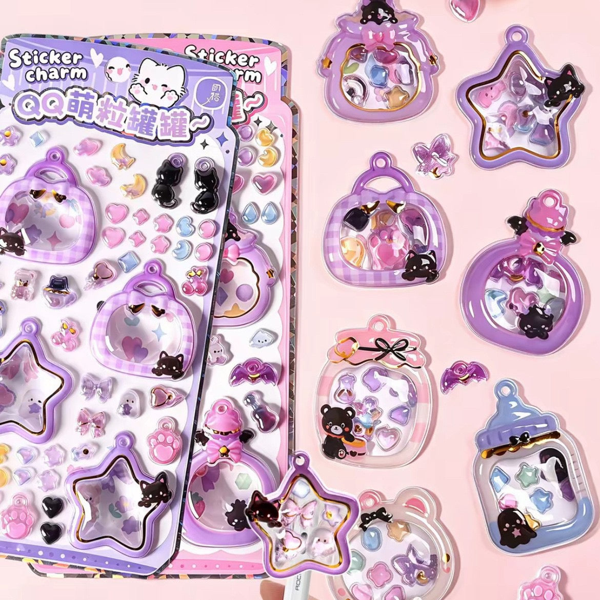 Cute Embossed Charm Stickers