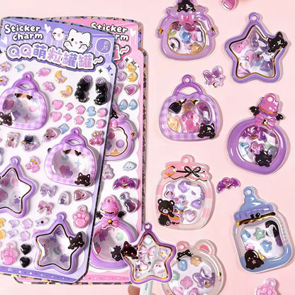 Cute Embossed Charm Stickers