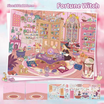 Fortune Witch|Garden Whispers-DIY 3D Miniature Scene Sticker