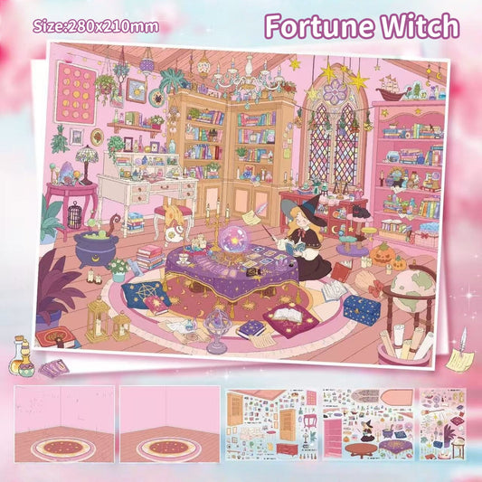Fortune Witch|Garden Whispers-DIY 3D Miniature Scene Sticker