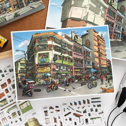 Penang Stroll-DIY 3D Miniature Sticker Scene