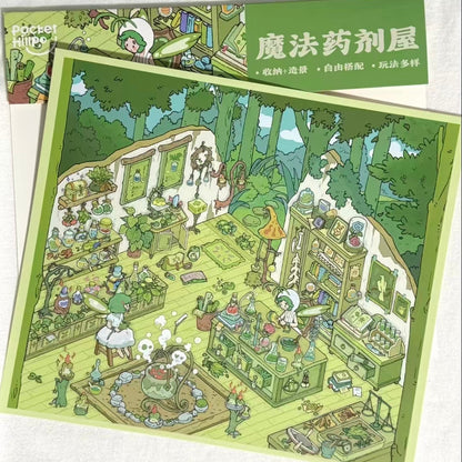 Whispering Cottages-DIY 3D Miniature Sticker Scene