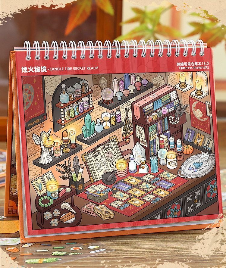 Telado --Desk Organizing|Shelf Display|Restocking-10 Miniature Scenes in 1 --DIY 3D Sticker Scene Book